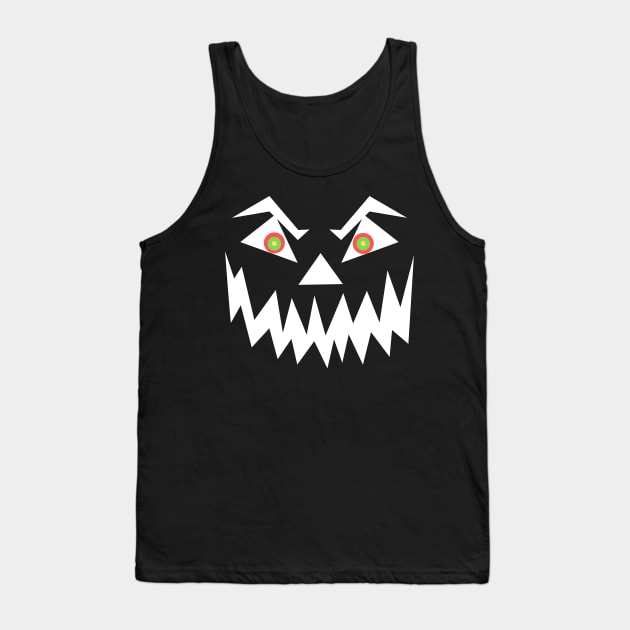 Ghostly face with creepy smile Tank Top by JENNEFTRUST